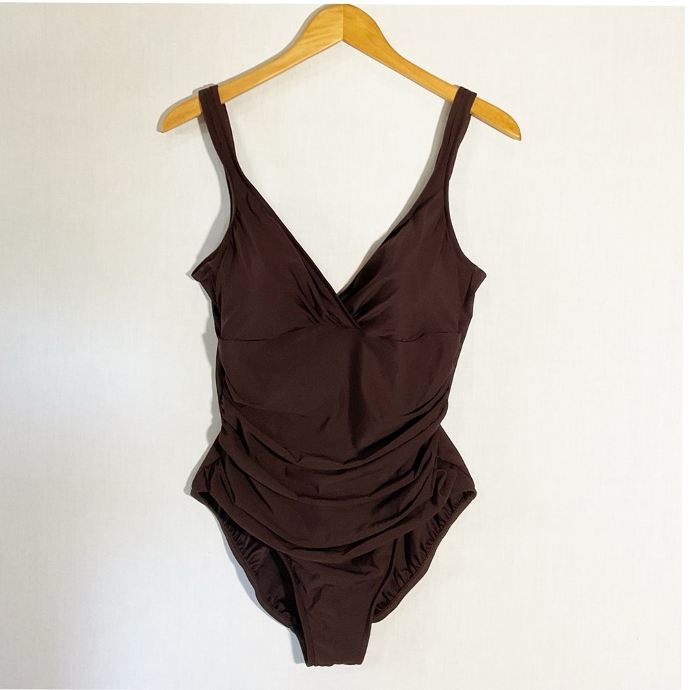 Trimshaper Ruched Tummy Slimming One-Piece Swimsuit